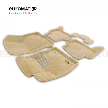 Текстильные 3D коврики Euromat3D Business в салон для Volkswagen Golf 7 (2013-2019) № EMC3D-004507T Бежевые