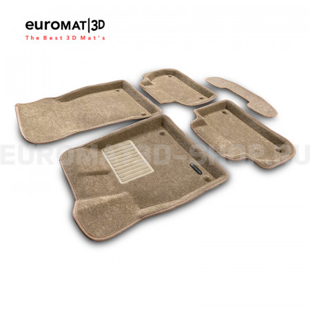 Текстильные 3D коврики Euromat3D Business в салон для Audi Q5 (2017-2020) № EMC3D-001101T Бежевые