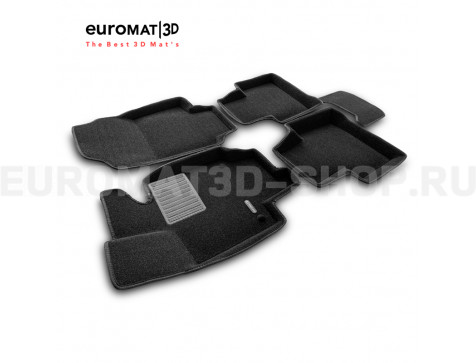 Текстильные 3D коврики Euromat3D Premium в салон для Toyota Rav 4 (2019-2026) (АКПП) № EMPR3D-005105