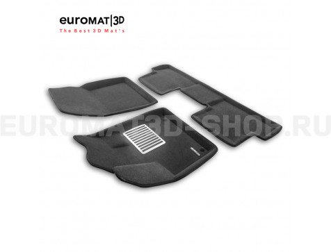 Текстильные 3D коврики Euromat3D Lux в салон для Peugeot 3008 (2016-) № EM3D-003907G Серые