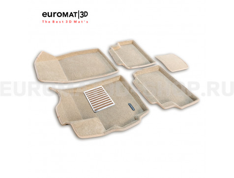 Текстильные 3D коврики Euromat3D Lux в салон для Omoda C5 (2022-2025) № EM3D-001460T Бежевые