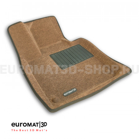 Текстильные 3D коврики Euromat3D Business в салон для Volvo XC 60 (2018-) № EMC3D-005502R Коричневые